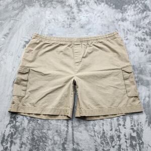 Vintage Reebok Shorts Mens 4XL Tan Khaki Cotton Cargo Pull On Casual Outdoors